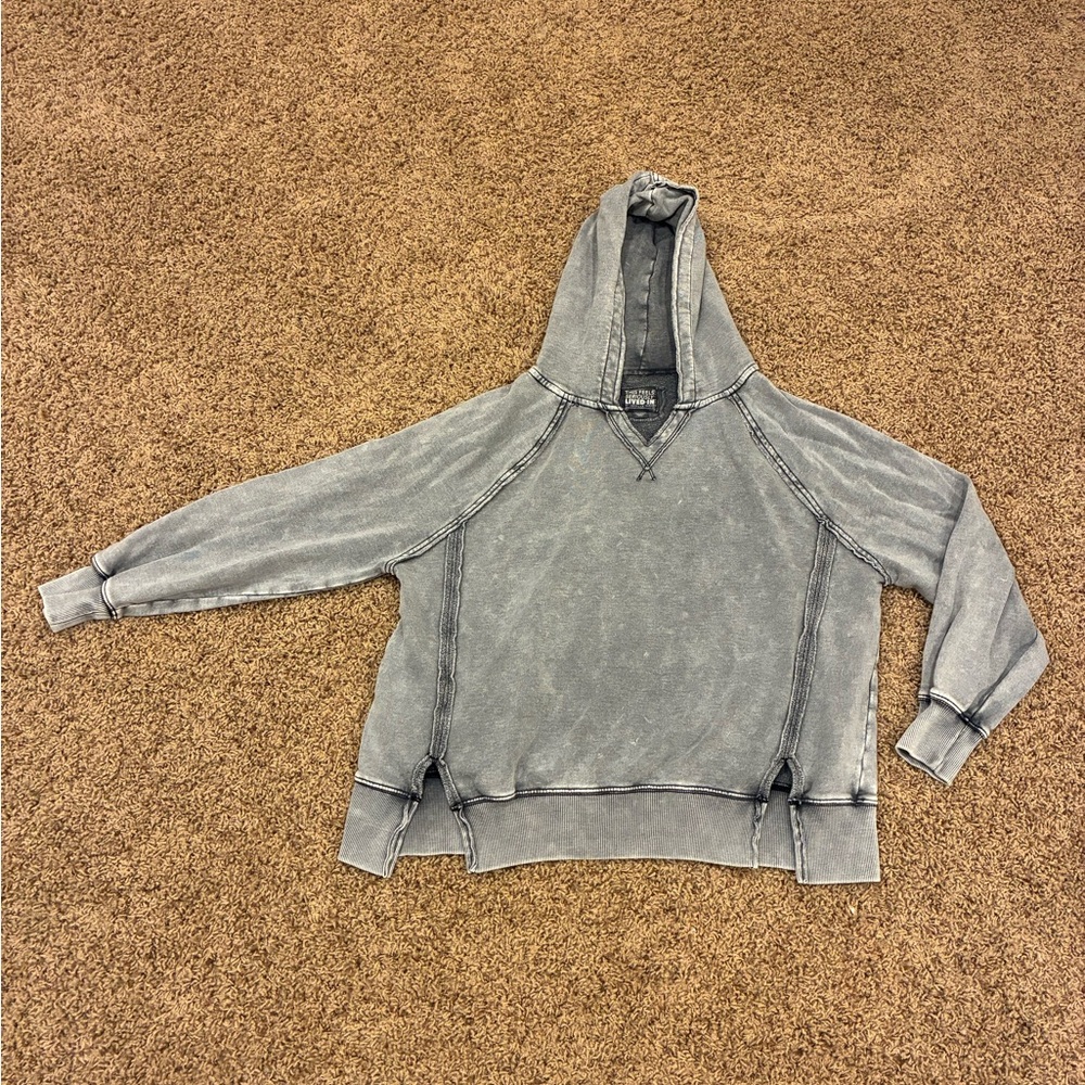 American Eagle Washed Gray Hooded Pullover